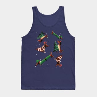 Sausage Dog Christmas Party Tank Top